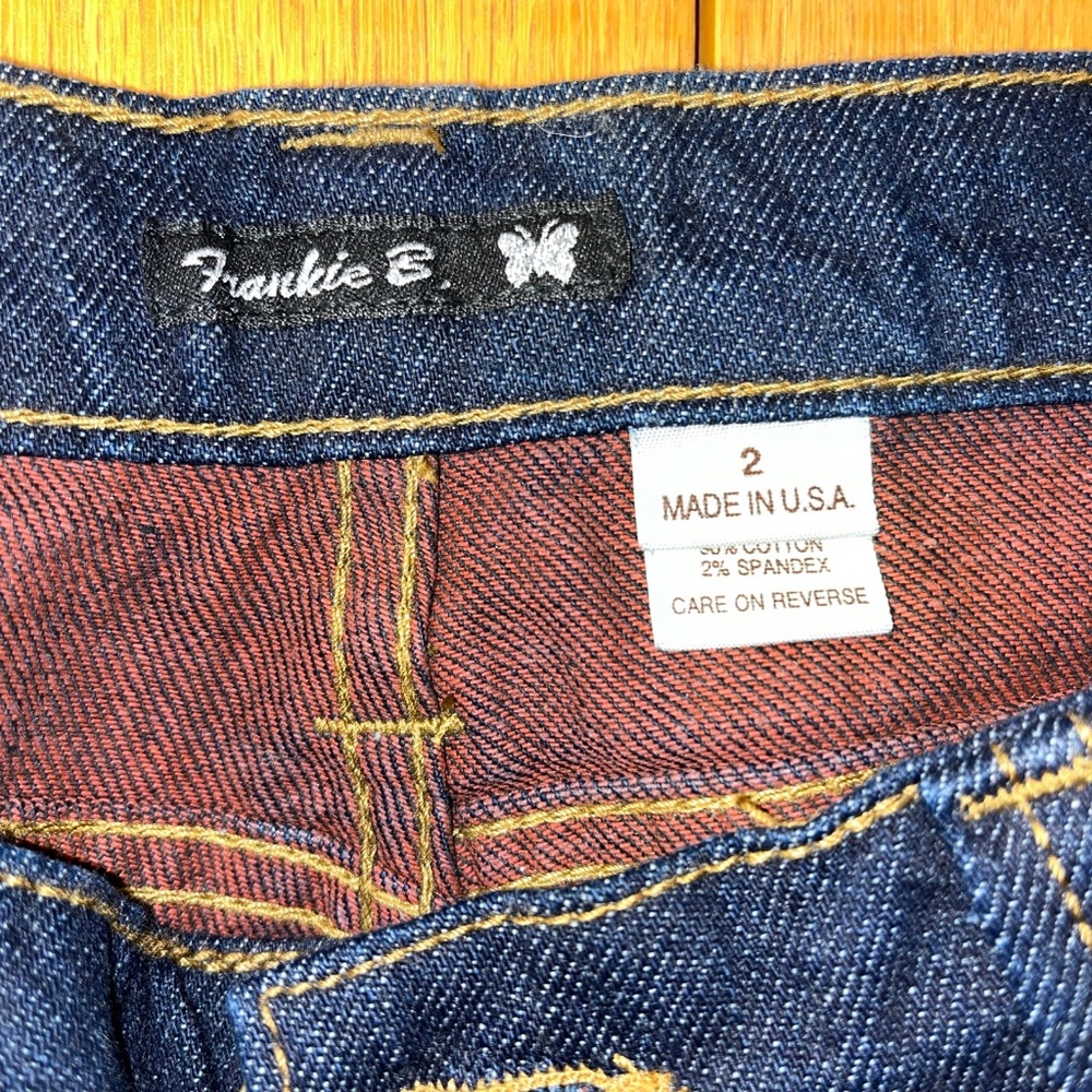New With Tags! Frankie B Jeans Womens Size 2 Low Rise Dark Denim Flared Jeans
